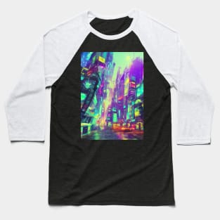 Japan Neon City Lights Baseball T-Shirt